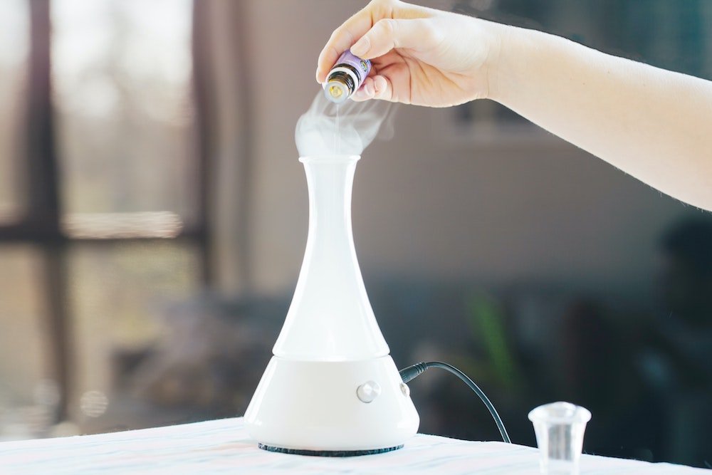 An oil diffuser in use